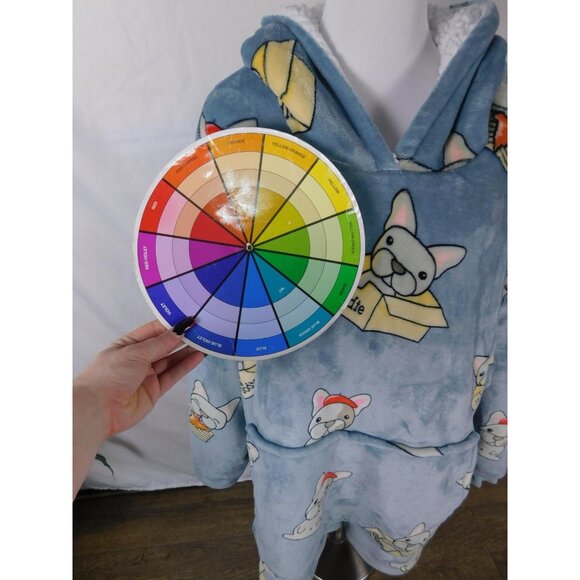 The Oodie Pullover Blanket Hoodie Adult French Bulldog Dog Print One Size Cozy - Picture 10 of 12